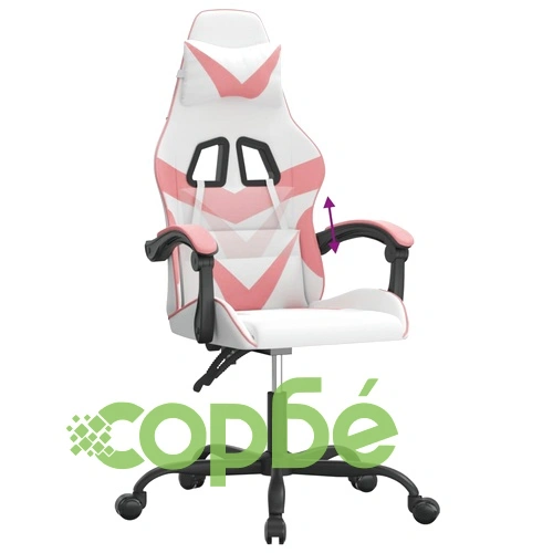 Гейминг стол, бяло и розово, изкуствена кожа ➤ топ цена ➤ sorbe.bg