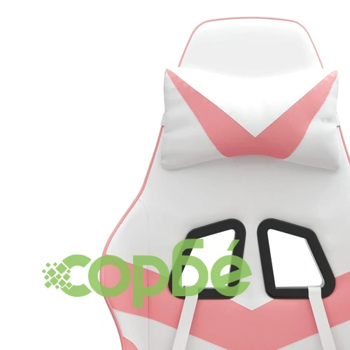 Гейминг стол, бяло и розово, изкуствена кожа ➤ топ цена ➤ sorbe.bg