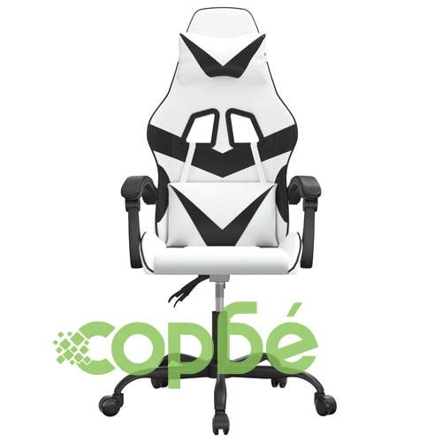 Гейминг стол, бяло и черно, изкуствена кожа ➤ топ цена ➤ sorbe.bg