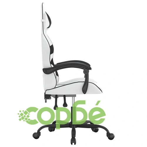 Гейминг стол, бяло и черно, изкуствена кожа ➤ топ цена ➤ sorbe.bg