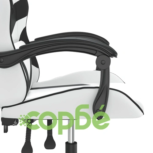 Гейминг стол, бяло и черно, изкуствена кожа ➤ топ цена ➤ sorbe.bg