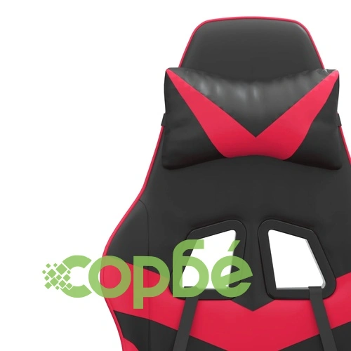 Гейминг стол с опора, черно и червено, изкуствена кожа ➤ топ цена ➤ sorbe.bg