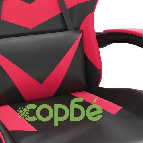 Гейминг стол с опора, черно и червено, изкуствена кожа ➤ топ цена ➤ sorbe.bg