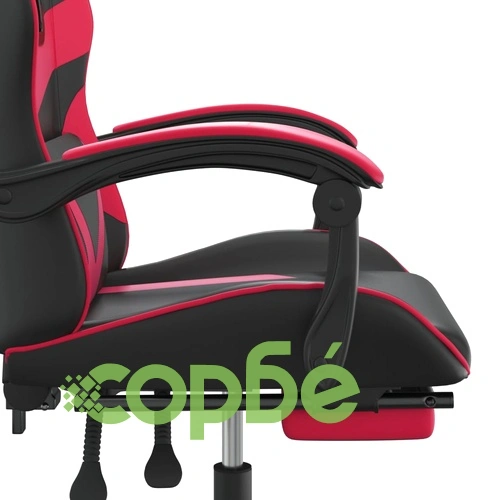 Гейминг стол с опора, черно и червено, изкуствена кожа ➤ топ цена ➤ sorbe.bg