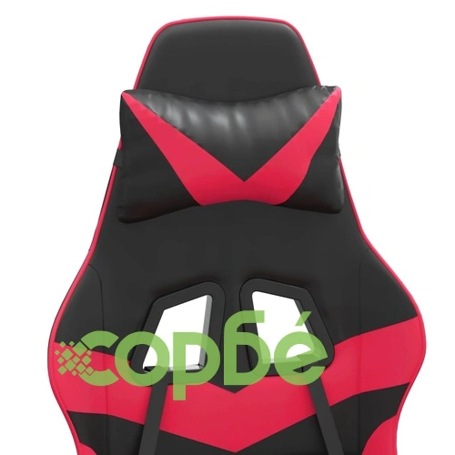 Гейминг стол с опора, черно и червено, изкуствена кожа ➤ топ цена ➤ sorbe.bg