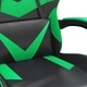 Гейминг стол с опора за крака, черно и зелено, изкуствена кожа