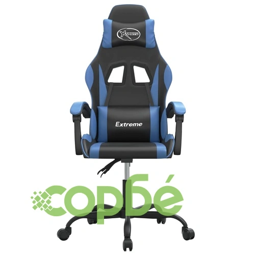 Гейминг стол, черно и синьо, изкуствена кожа ➤ топ цена ➤ sorbe.bg