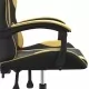 Гейминг стол, черно и златисто, изкуствена кожа