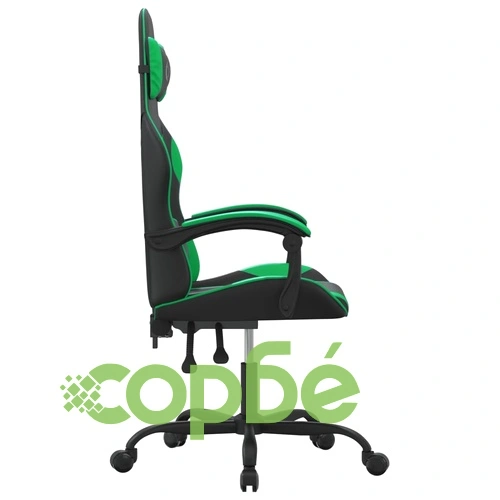 Гейминг стол, черно и зелено, изкуствена кожа ➤ топ цена ➤ sorbe.bg