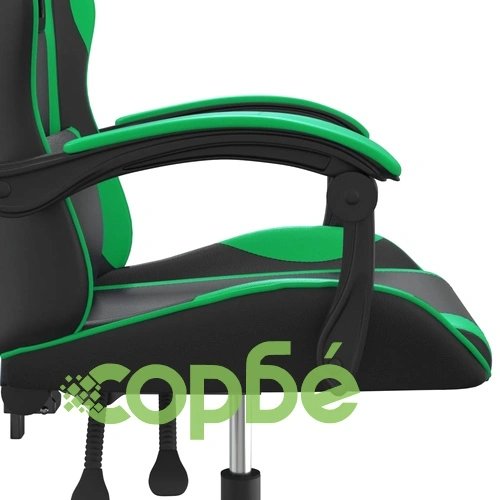 Гейминг стол, черно и зелено, изкуствена кожа ➤ топ цена ➤ sorbe.bg