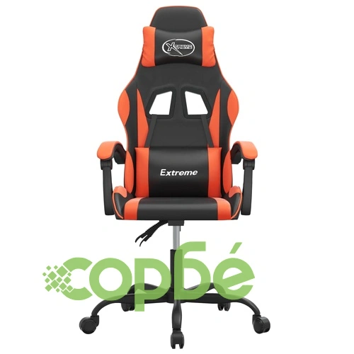 Гейминг стол, черно и оранжево, изкуствена кожа ➤ топ цена ➤ sorbe.bg