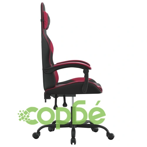 Гейминг стол, черно и виненочервено, изкуствена кожа ➤ топ цена ➤ sorbe.bg