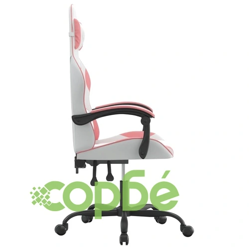 Гейминг стол, бяло и розово, изкуствена кожа ➤ топ цена ➤ sorbe.bg