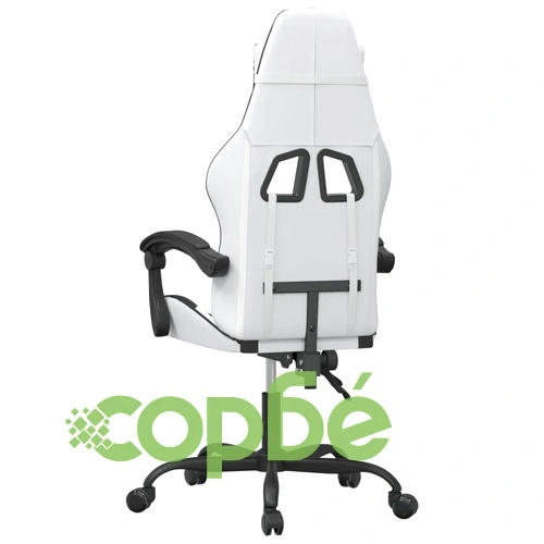 Гейминг стол, бяло и черно, изкуствена кожа ➤ топ цена ➤ sorbe.bg