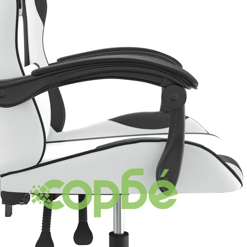 Гейминг стол, бяло и черно, изкуствена кожа ➤ топ цена ➤ sorbe.bg