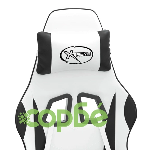 Гейминг стол, бяло и черно, изкуствена кожа ➤ топ цена ➤ sorbe.bg