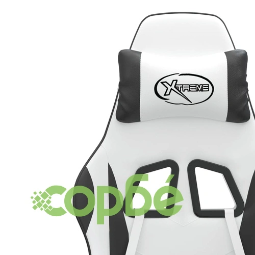 Гейминг стол, бяло и черно, изкуствена кожа ➤ топ цена ➤ sorbe.bg