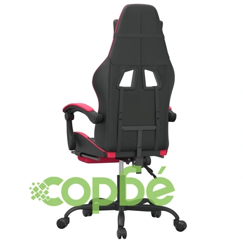 Гейминг стол с опора, черно и червено, изкуствена кожа ➤ топ цена ➤ sorbe.bg