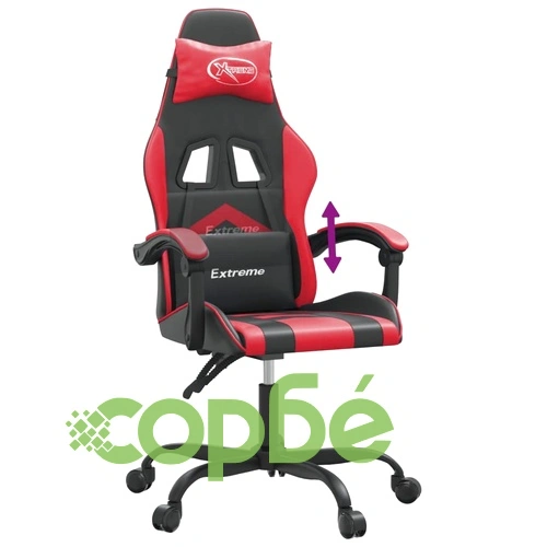 Гейминг стол, черно и червено, изкуствена кожа ➤ топ цена ➤ sorbe.bg