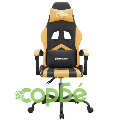 Гейминг стол, черно и златисто, изкуствена кожа ➤ топ цена ➤ sorbe.bg