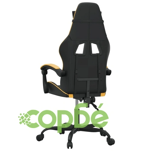 Гейминг стол, черно и златисто, изкуствена кожа ➤ топ цена ➤ sorbe.bg