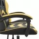 Гейминг стол, черно и златисто, изкуствена кожа