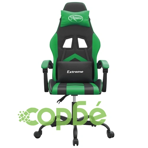 Гейминг стол, черно и зелено, изкуствена кожа ➤ топ цена ➤ sorbe.bg