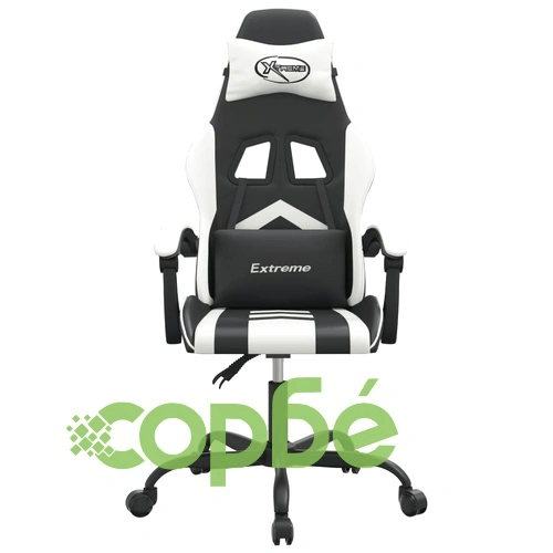 Гейминг стол, черно и бяло, изкуствена кожа ➤ топ цена ➤ sorbe.bg