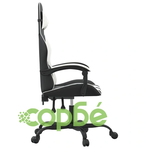 Гейминг стол, черно и бяло, изкуствена кожа ➤ топ цена ➤ sorbe.bg