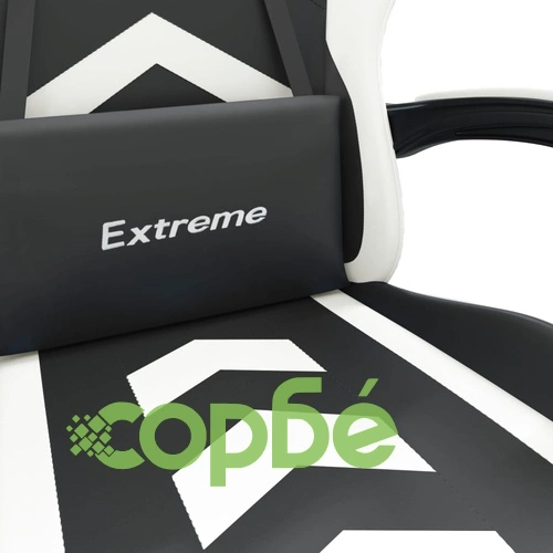 Гейминг стол, черно и бяло, изкуствена кожа ➤ топ цена ➤ sorbe.bg