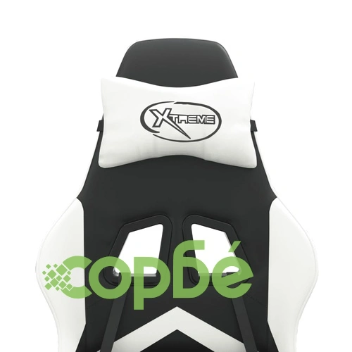 Гейминг стол, черно и бяло, изкуствена кожа ➤ топ цена ➤ sorbe.bg