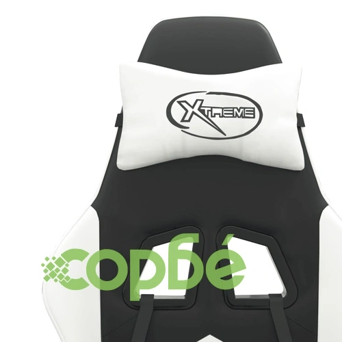 Гейминг стол, черно и бяло, изкуствена кожа ➤ топ цена ➤ sorbe.bg