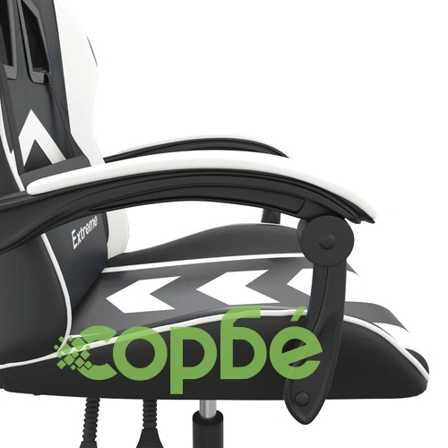 Гейминг стол, черно и бяло, изкуствена кожа ➤ топ цена ➤ sorbe.bg