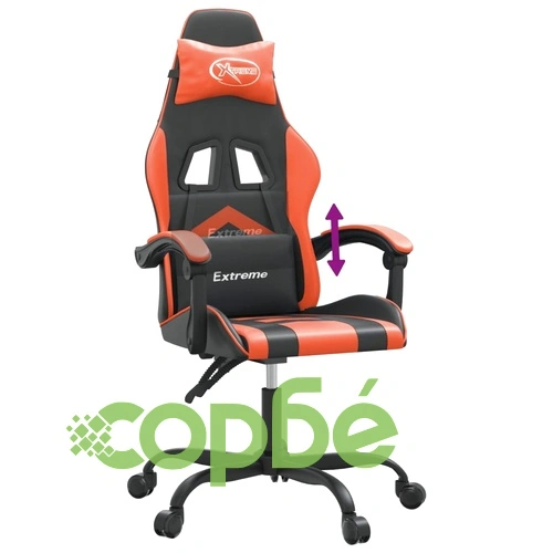 Гейминг стол, черно и оранжево, изкуствена кожа ➤ топ цена ➤ sorbe.bg