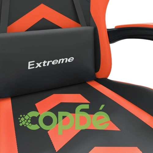 Гейминг стол, черно и оранжево, изкуствена кожа ➤ топ цена ➤ sorbe.bg