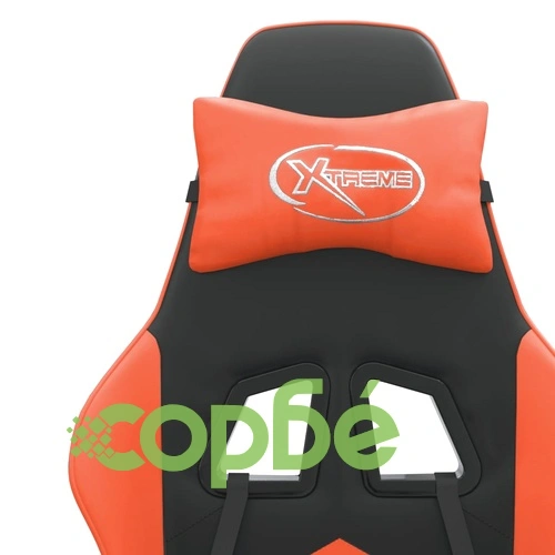 Гейминг стол, черно и оранжево, изкуствена кожа ➤ топ цена ➤ sorbe.bg