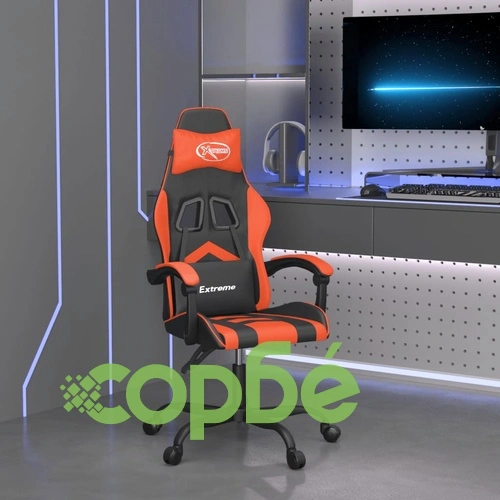 Гейминг стол, черно и оранжево, изкуствена кожа ➤ топ цена ➤ sorbe.bg