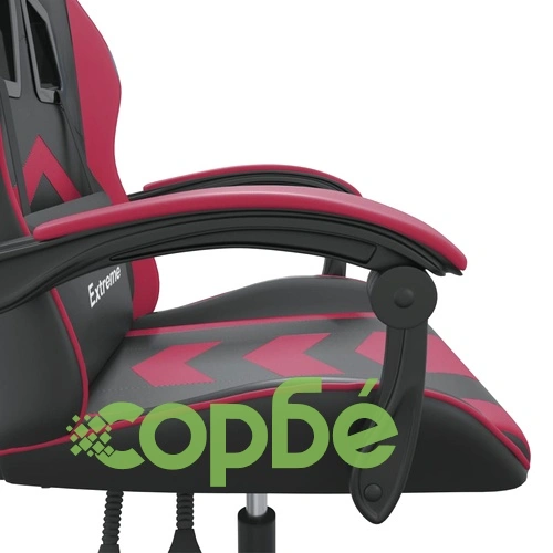 Гейминг стол, черно и виненочервено, изкуствена кожа ➤ топ цена ➤ sorbe.bg