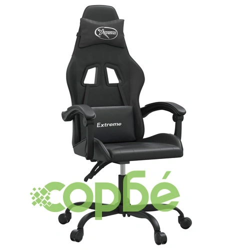 Гейминг стол, черен, изкуствена кожа ➤ топ цена ➤ sorbe.bg