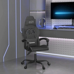 Гейминг стол, черен, изкуствена кожа