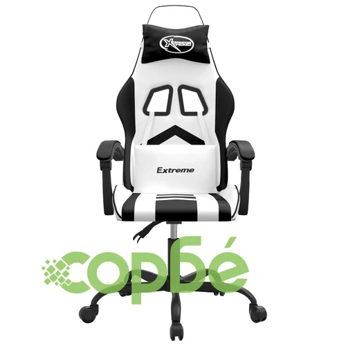 Гейминг стол, бяло и черно, изкуствена кожа ➤ топ цена ➤ sorbe.bg