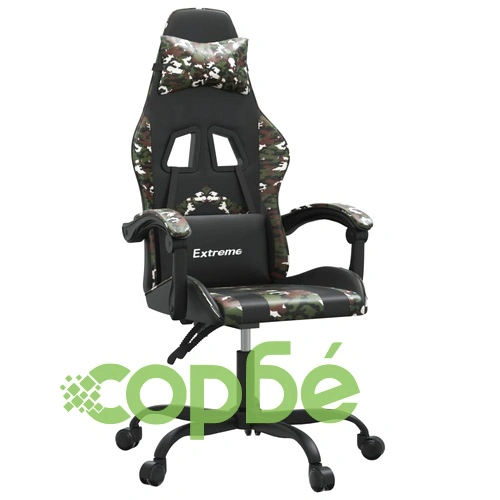Гейминг стол, черно и камуфлаж, изкуствена кожа ➤ топ цена ➤ sorbe.bg