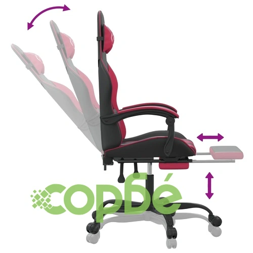 Гейминг стол с опора, черно и виненочервено, изкуствена кожа ➤ топ цена ➤ sorbe.bg