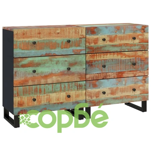 Сайдборди, 2 бр, 60x33x75 см, регенерирано дърво масив ➤ топ цена ➤ sorbe.bg
