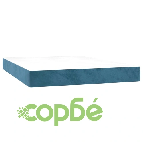 Боксспринг легло с матрак, тъмносиня, 140x190 см, кадифе ➤ топ цена ➤ sorbe.bg