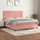 Боксспринг легло с матрак, розово, 160x200 см, кадифе