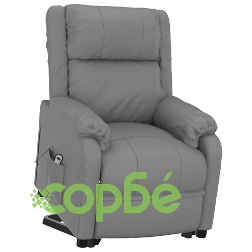 Изправящ стол, сив, изкуствена кожа ➤ топ цена ➤ sorbe.bg