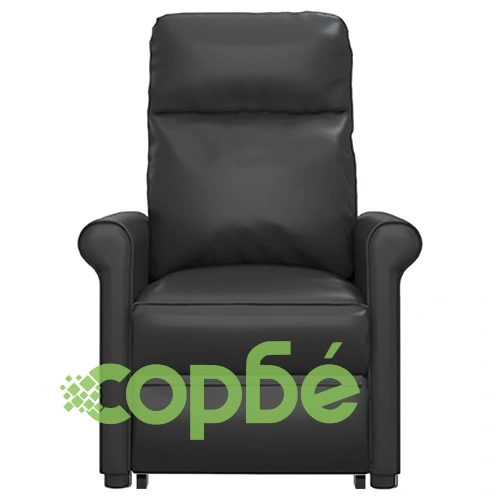 Изправящ масажен стол, черен, изкуствена кожа ➤ топ цена ➤ sorbe.bg