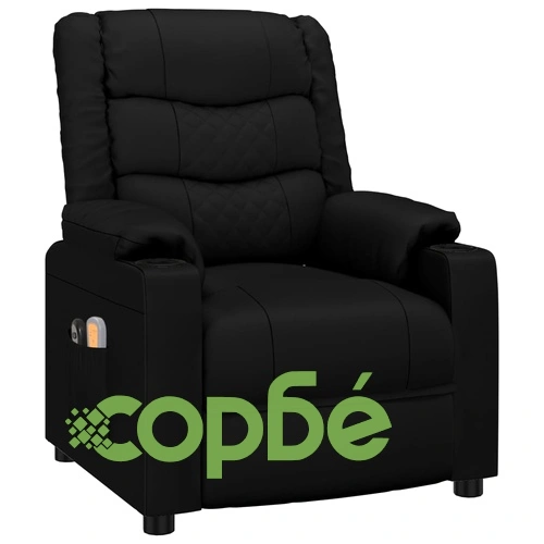 Електрически масажен стол, черен, изкуствена кожа ➤ топ цена ➤ sorbe.bg