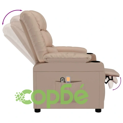 Електрически масажен стол, капучино, изкуствена кожа ➤ топ цена ➤ sorbe.bg